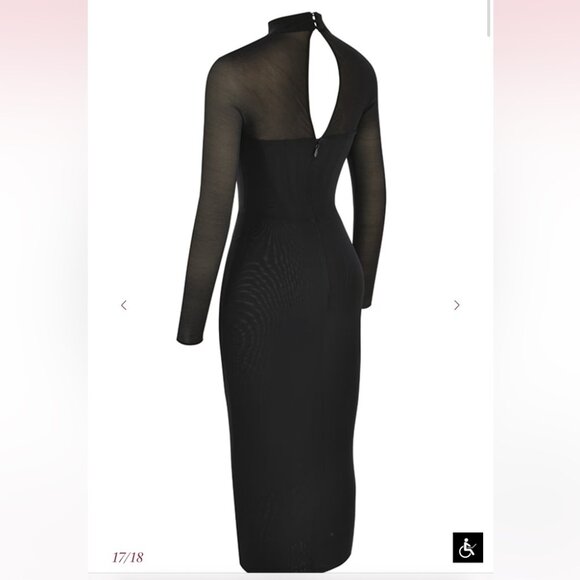 House of CB Milarose Black Mesh Corset Midi Dress - Picture 4 of 9